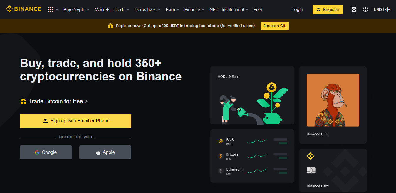 Binance landing page clone made by Kiisi Felix Destiny